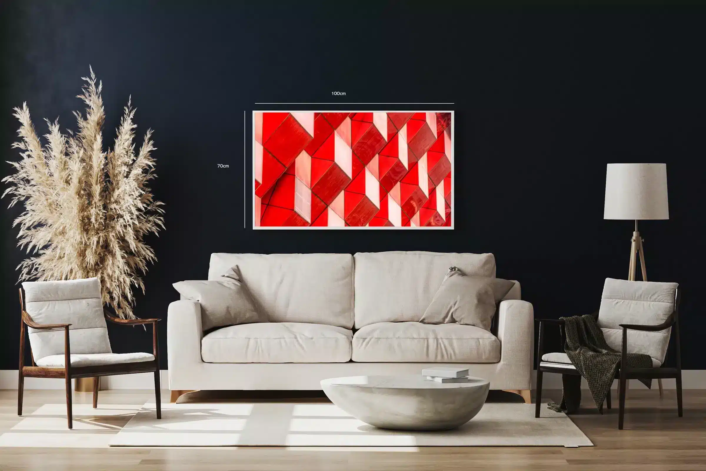 Geometrisk Rød Kunstplakat