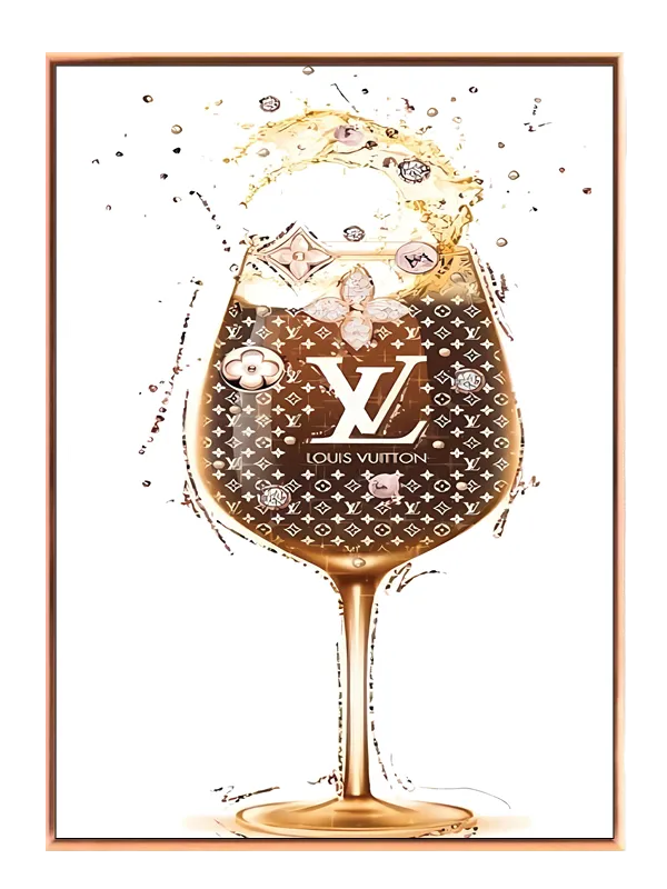 Vinglas logo monogram med typografi mønster