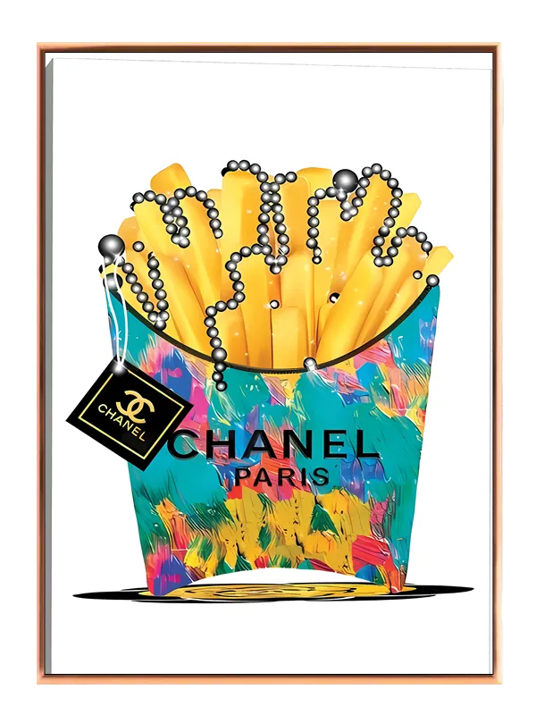Pommes fritesæskehalskæde med typografimønsterlogo