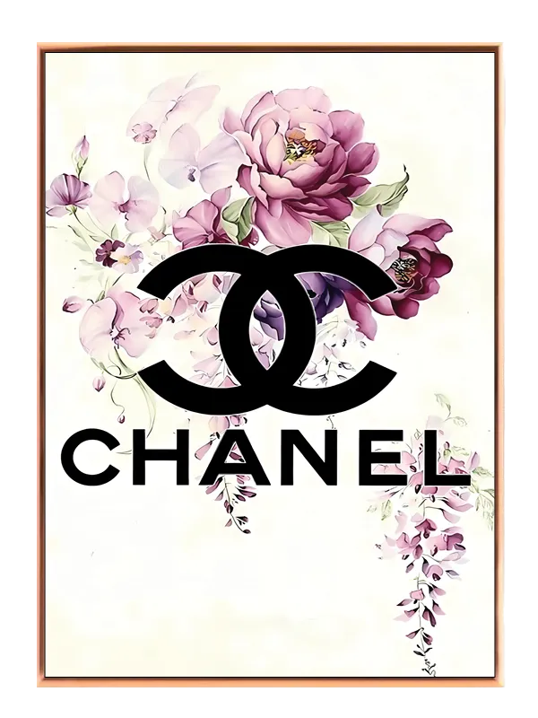 Blomster logo tekst med typografi akvarel