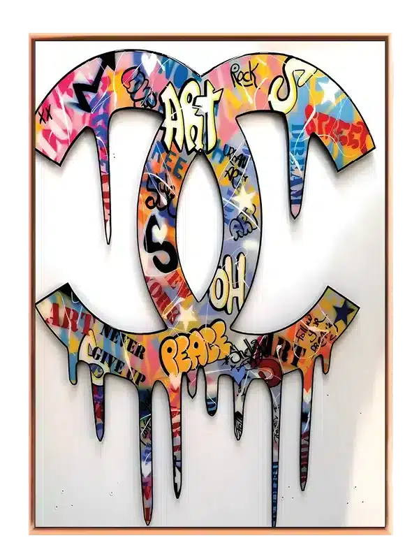 Logo graffiti malingdryp med typografi collage