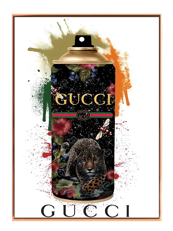 Spraydåse leopard blomster sommerfugle med typografi
