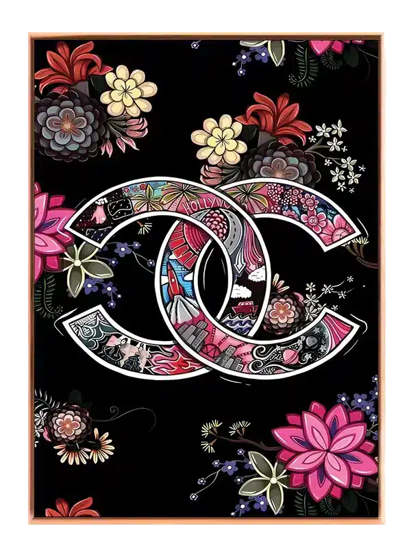 Blomster monogram ornament med mønster kontur