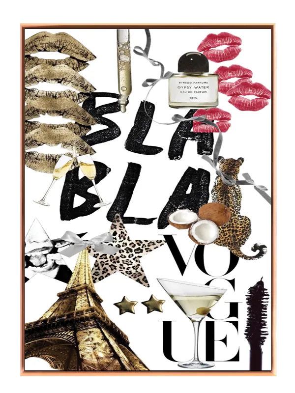 Collage typografi parfume læber med mønster