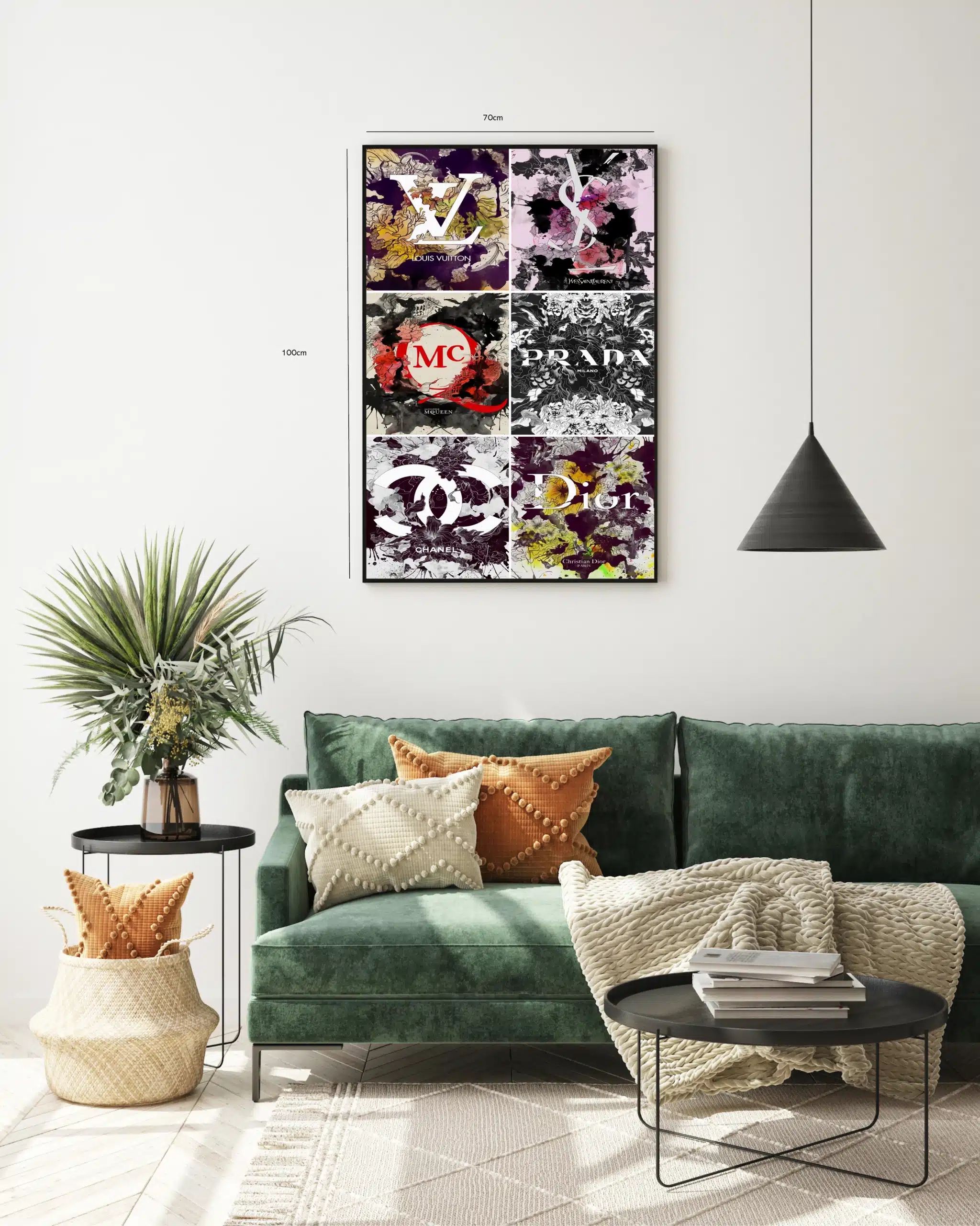 Logoer blomster collage med typografi mønster