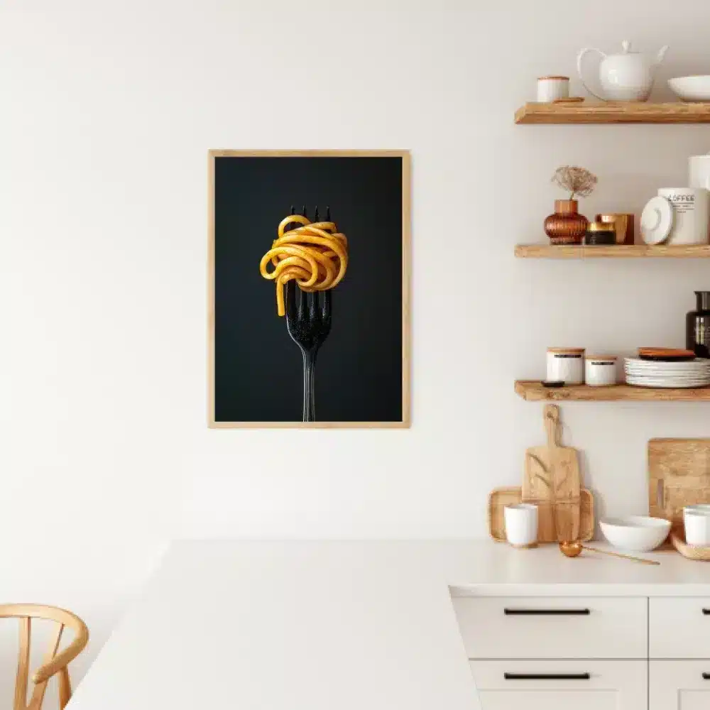 Pasta gaffel med nærbillede baggrund lys