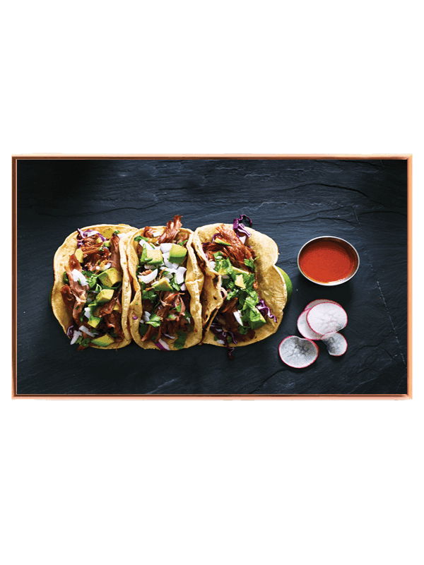 Tacos salsa radiser med madfotografi tekstur