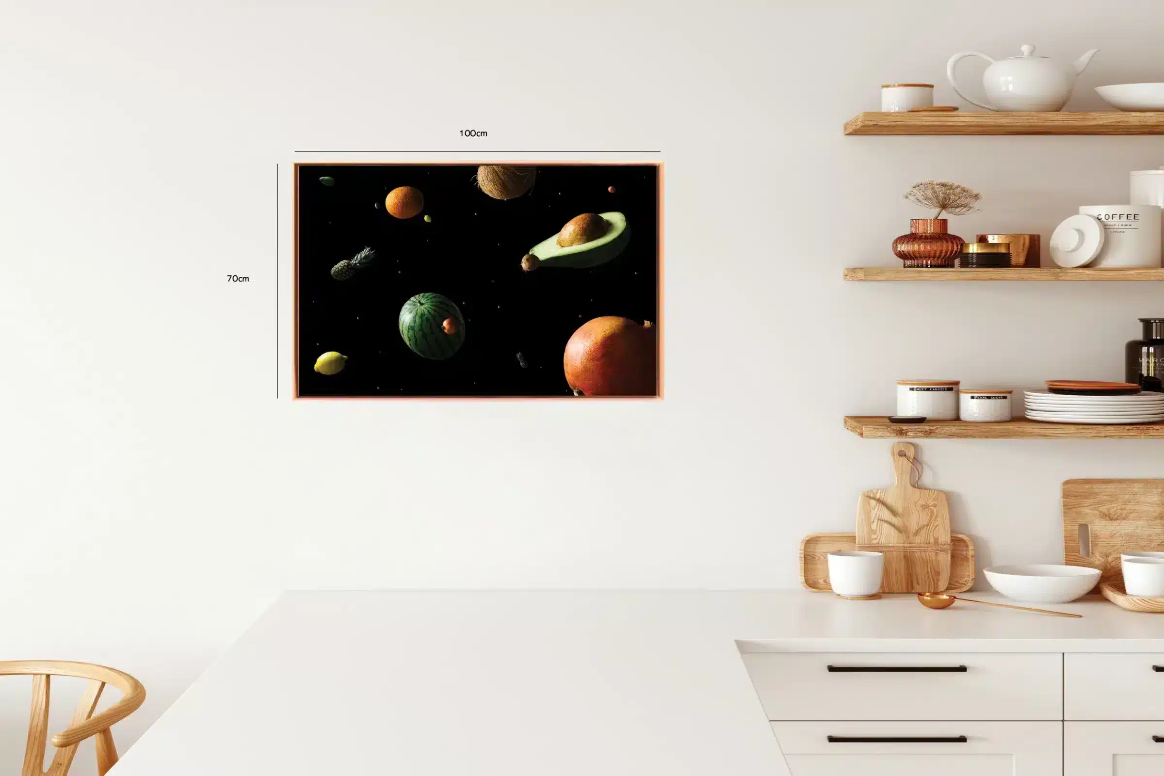 Frugter rummet planeter stjerner med collage