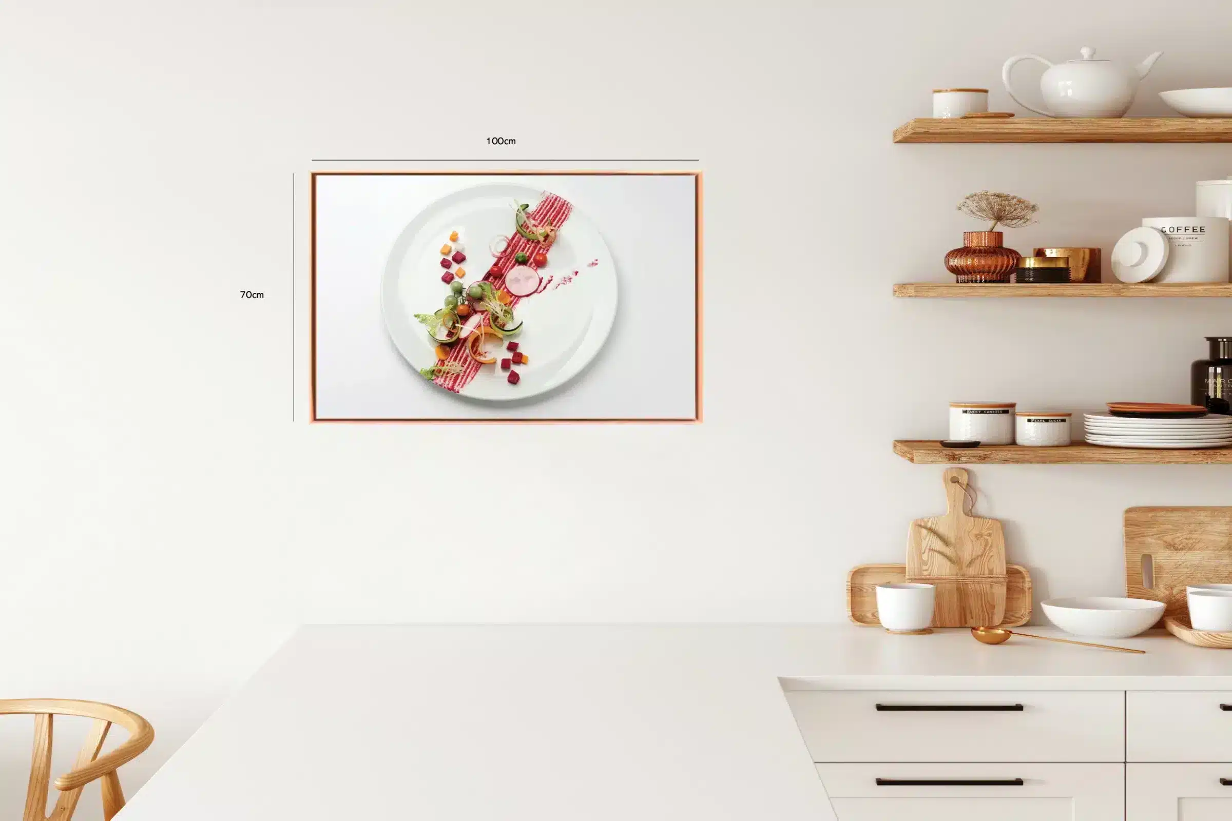 Tallerken salat grøntsager med komposition farvefelter