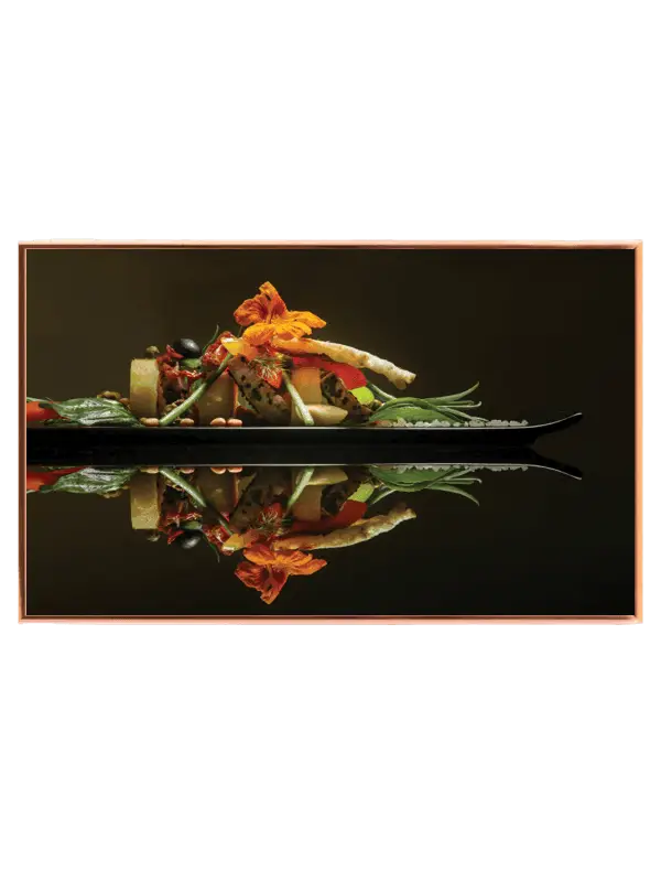 Mad tallerken blomster urter med refleksion