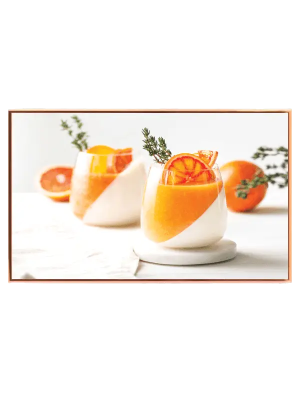Drinks glas citrusfrugt med garniture tekstur