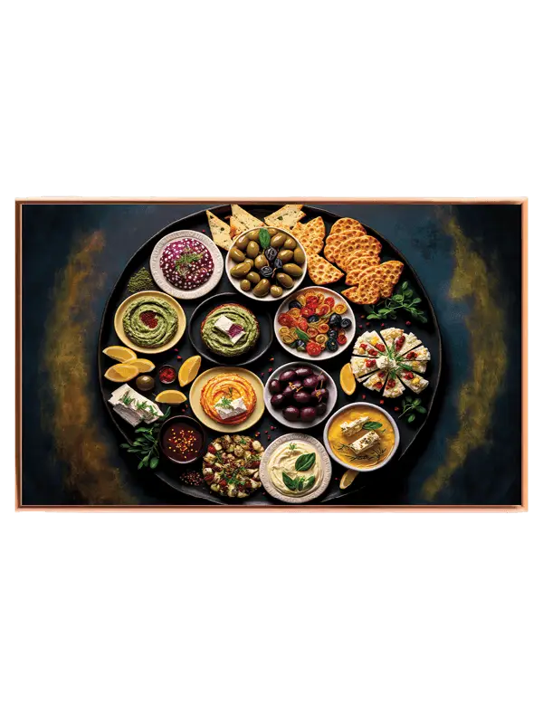 Mezze skåle oliven brød med madfotografi