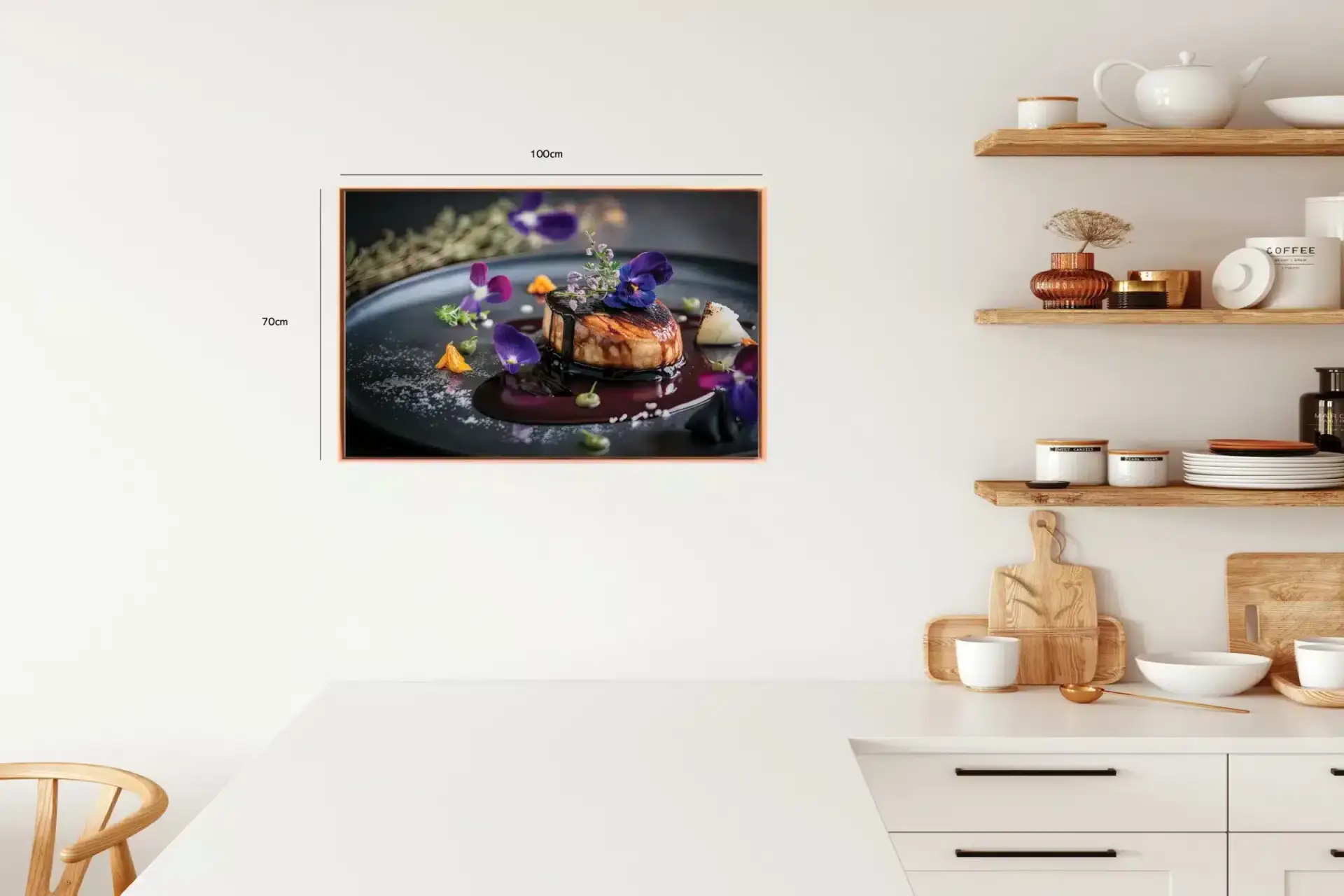 Dessert tallerken blomster med madfotografi glasur