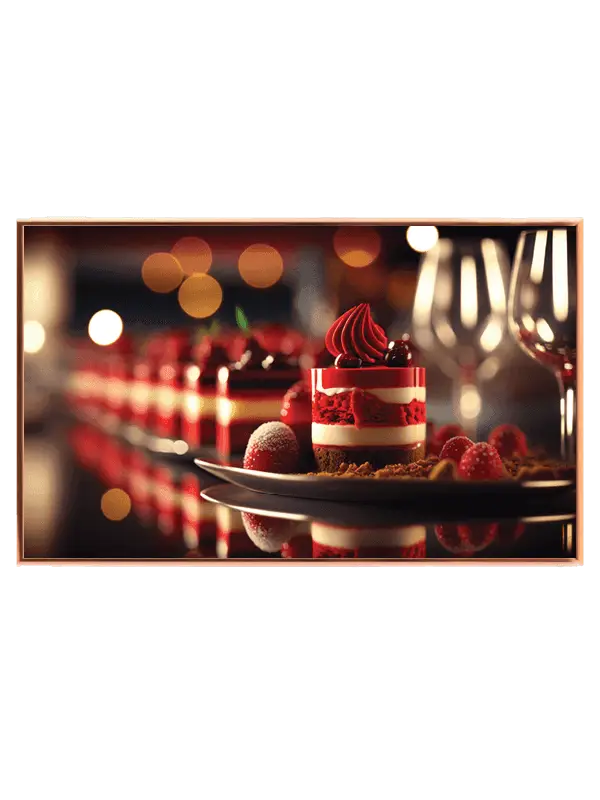 Dessert bær glas med bokeh tekstur