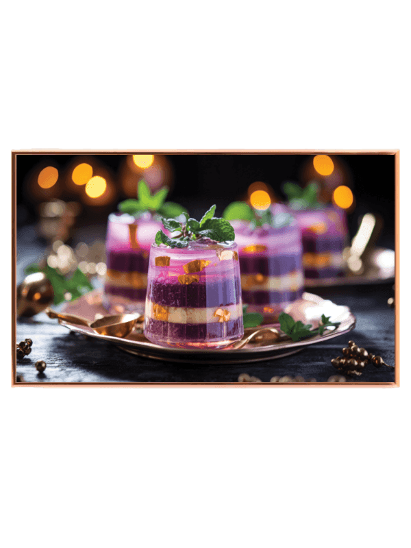 Dessert glas mynte med bokeh lag