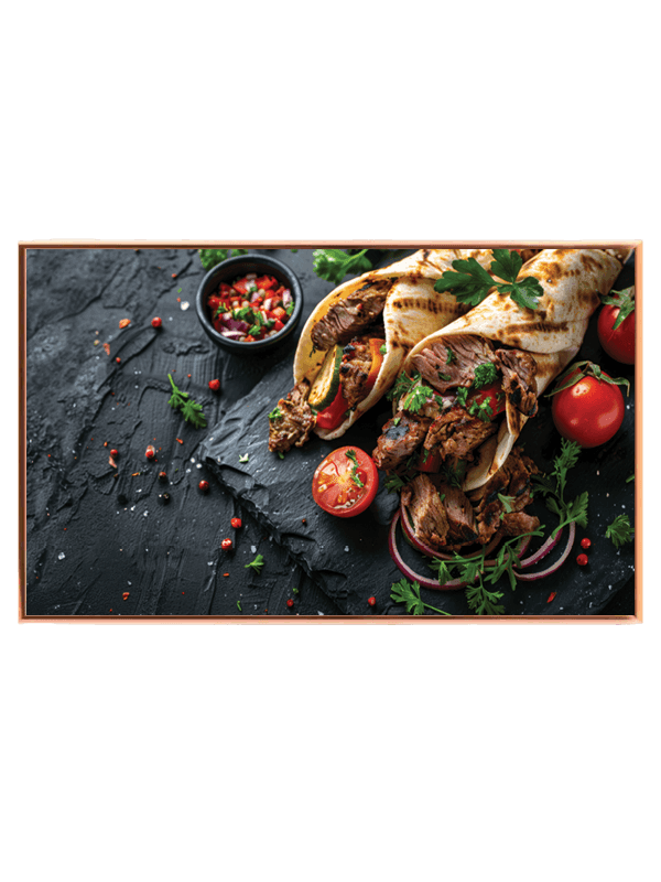 Wraps oksekød tomater løg med tekstur