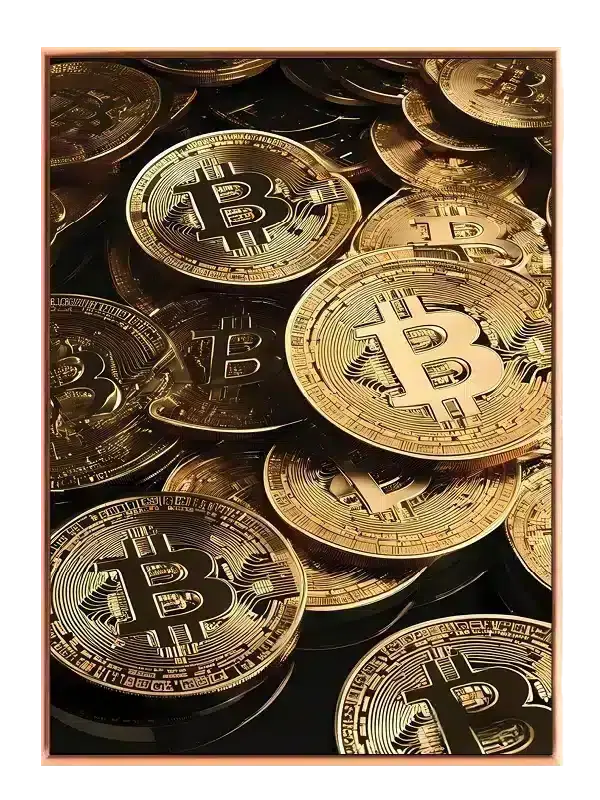 Bitcoin-mønter med mønster refleksioner tekstur