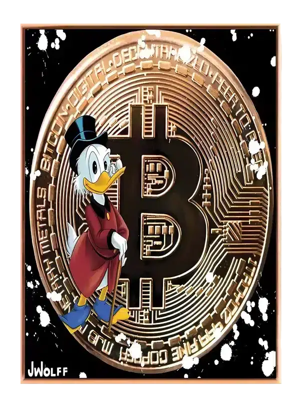 Bitcoin and med mønster stænk