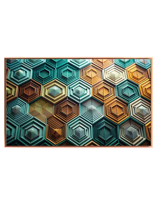 Geometriske Sekskanter i Teal