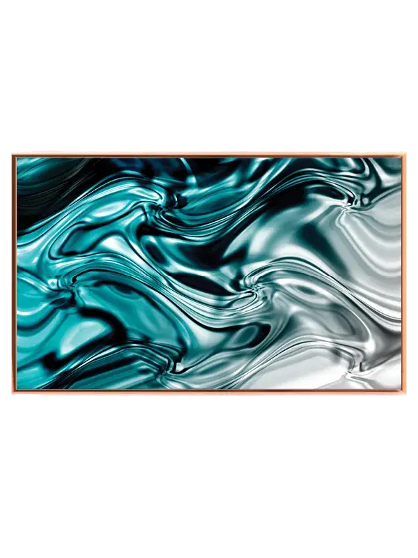 Flydende Turquoise Krom Abstraktion