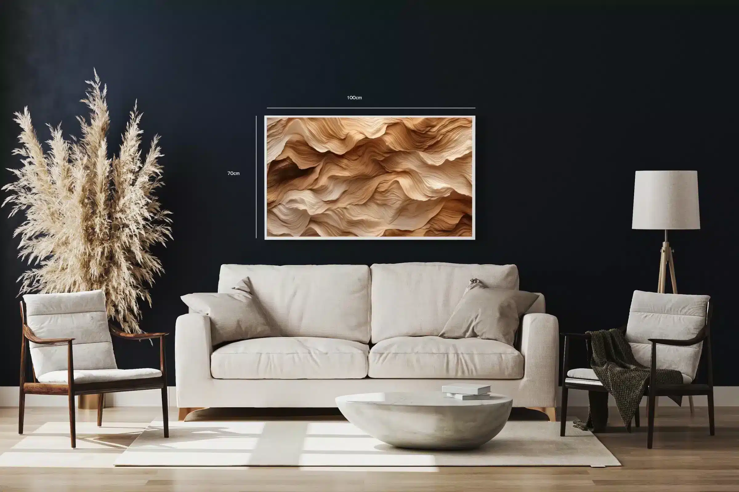 Bølgende Sandstenslag i Beige