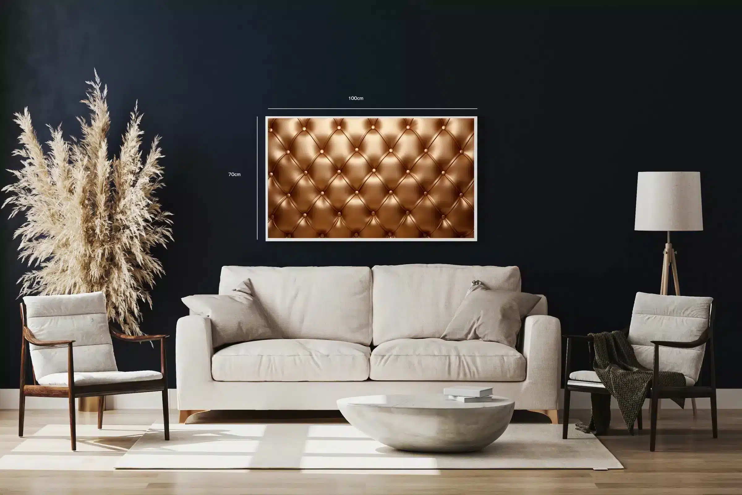 Grafisk Brun Chesterfield Læderpolstring