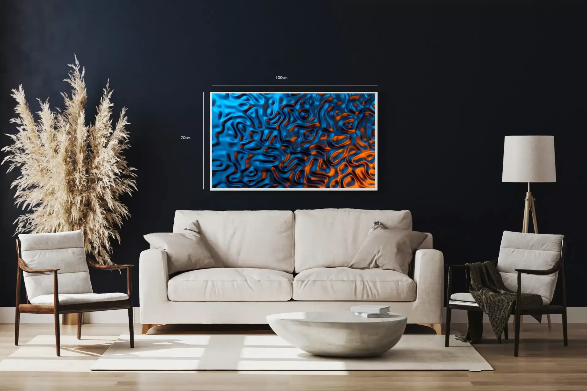 Flydende Blå og Orange Relief