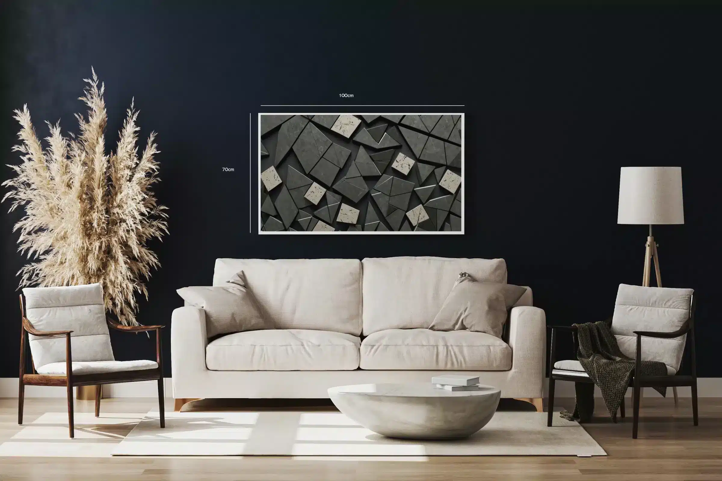 Mørk Geometrisk Relief Komposition