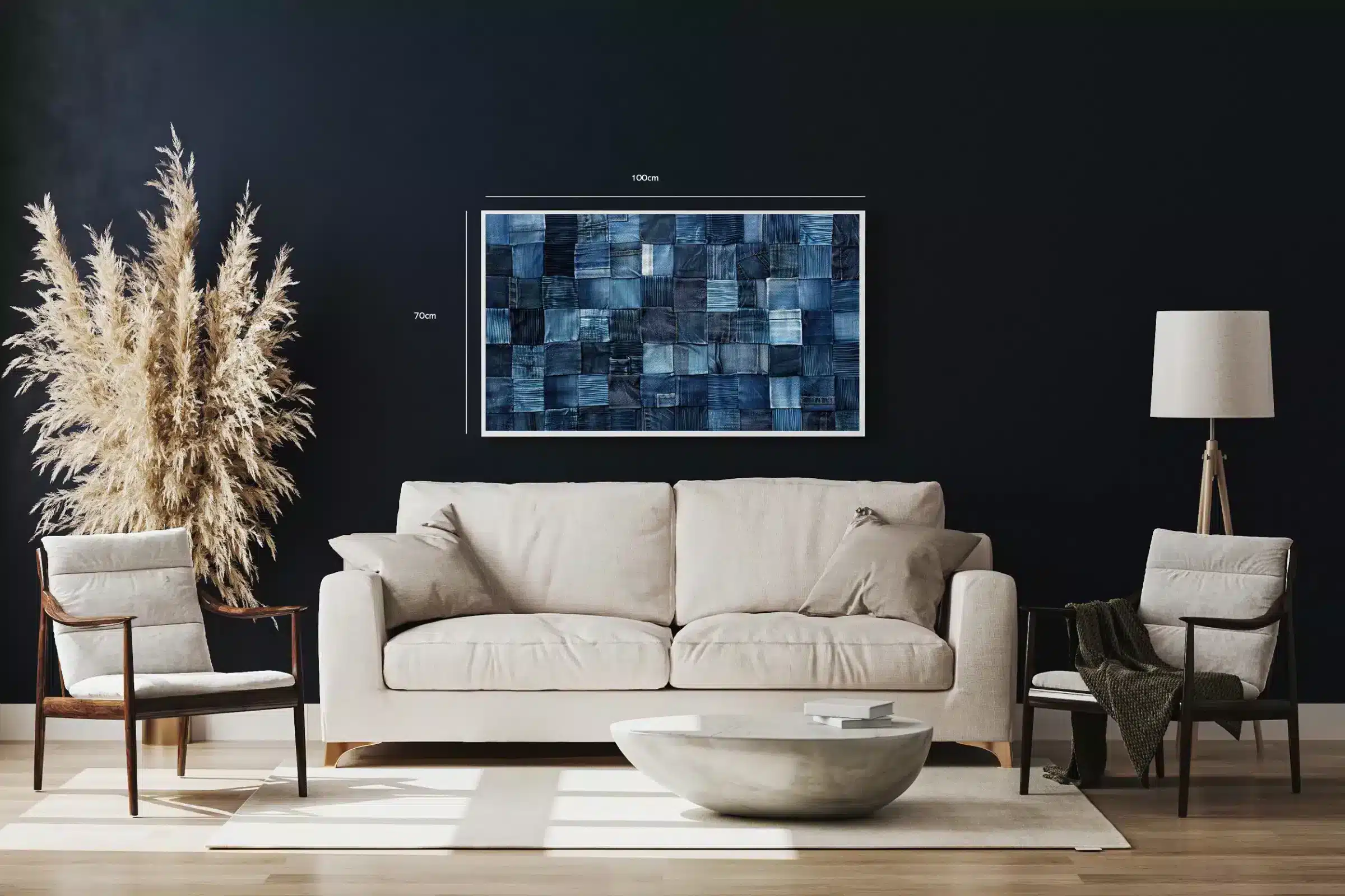 Patchwork af Blå Denimfelter