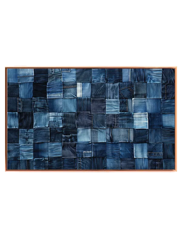 Patchwork af Blå Denimfelter