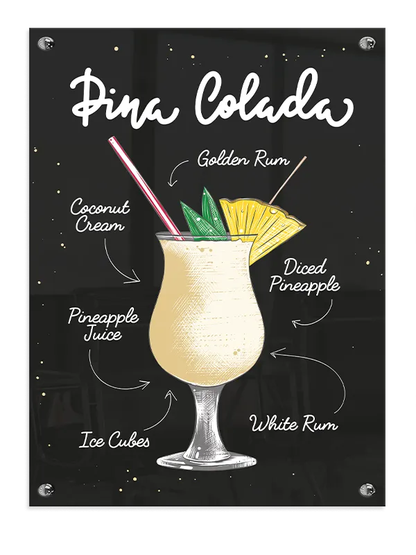 Piña Colada Cocktail Plakat