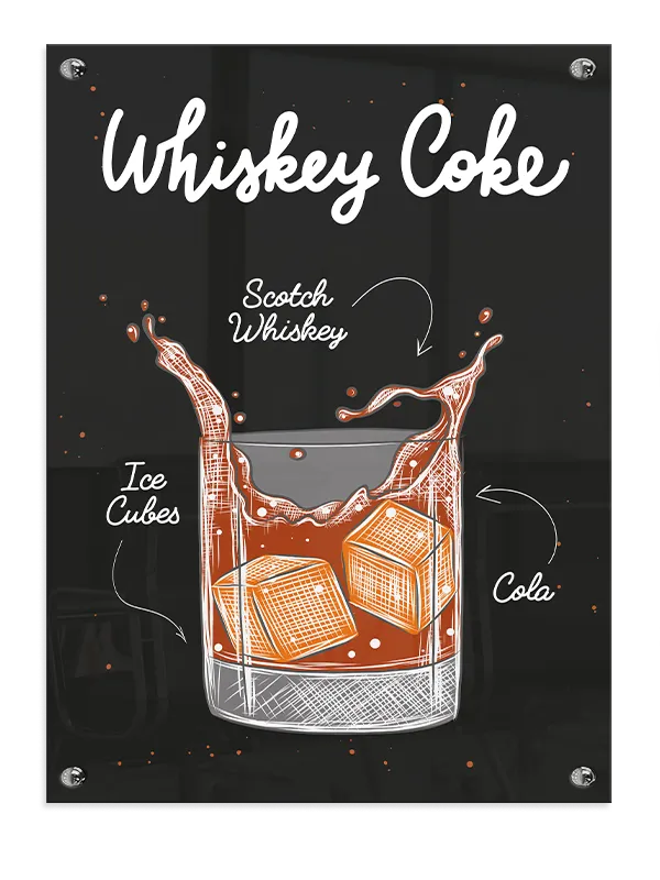 Whiskey Cola Cocktail Plakat