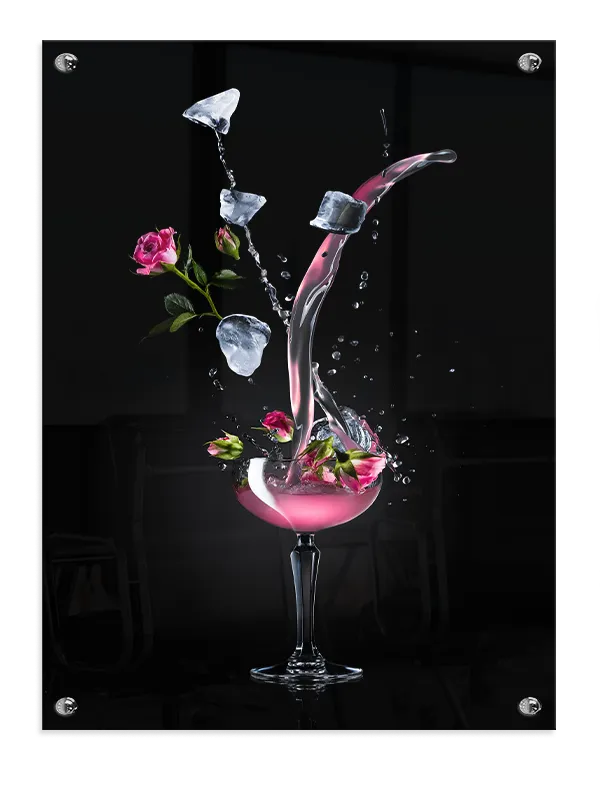 Lyserød Cocktail Med Is Plakat