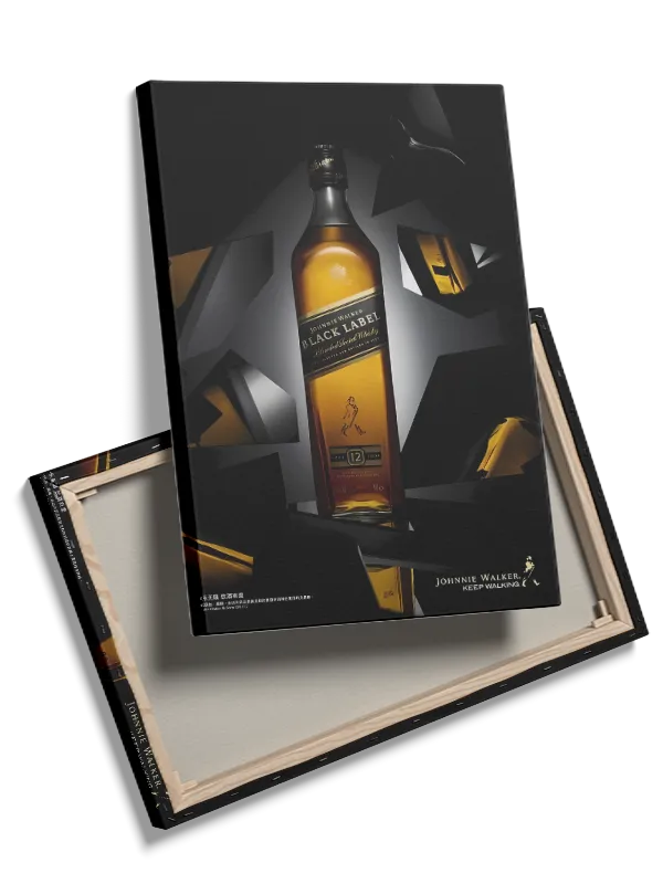Whiskyflaske I Sort Design Plakat