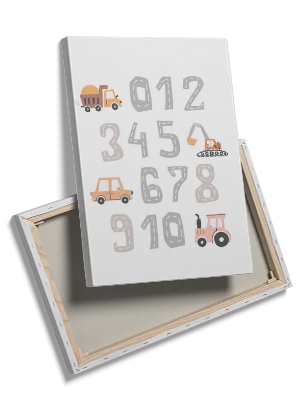 Playful Numbers With Vehicles Plakat