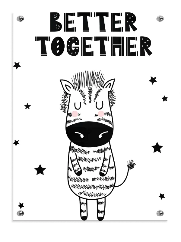 Playful Zebra Better Together Plakat
