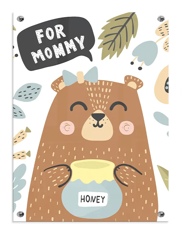 Happy Bear With Honey Plakat