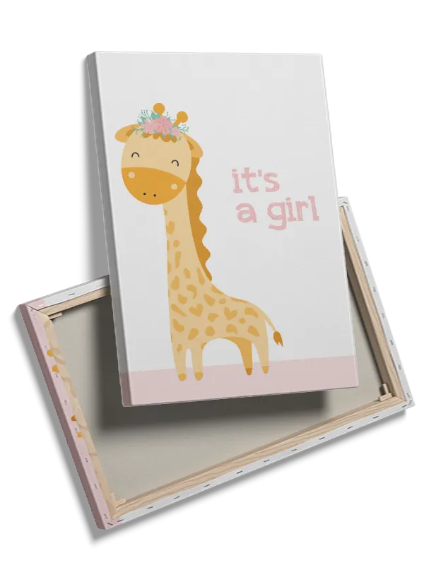 Gentle Giraffe Baby Girl Plakat