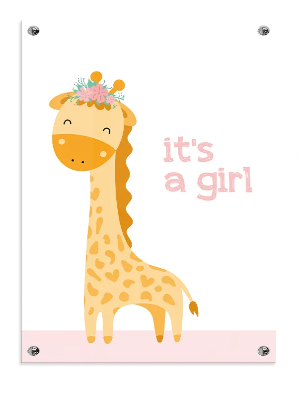 Gentle Giraffe Baby Girl Plakat