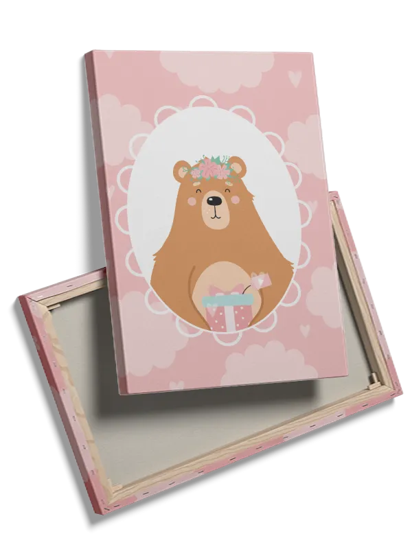 Playful Bear With Gift Plakat