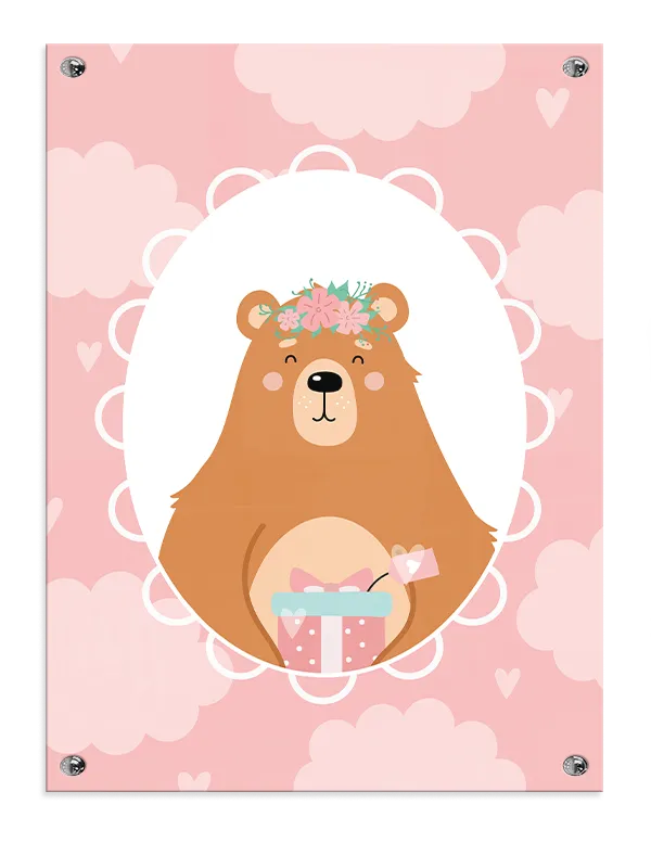 Playful Bear With Gift Plakat