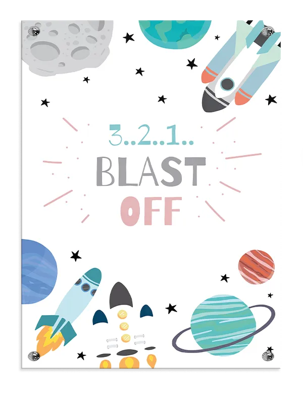 Playful Blast Off Rocket Plakat