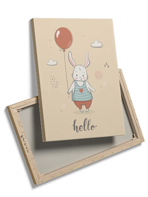 Gentle Bunny With Balloon Plakat