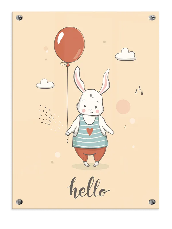 Gentle Bunny With Balloon Plakat