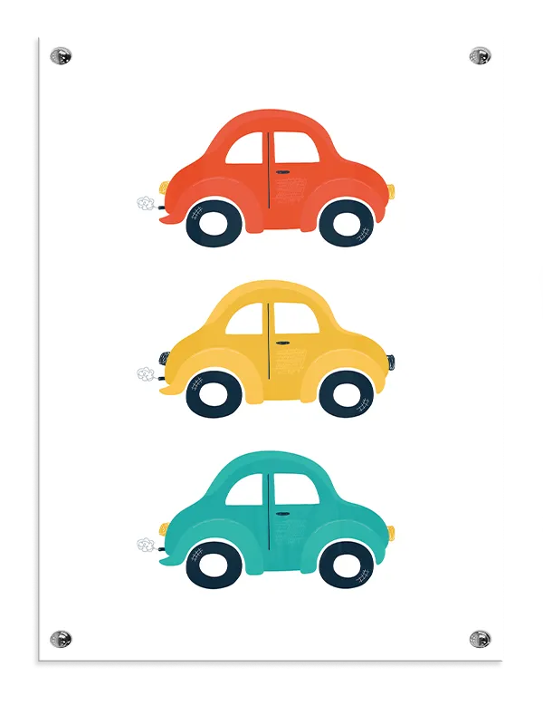 Playful Trio Of Vintage Cars Plakat