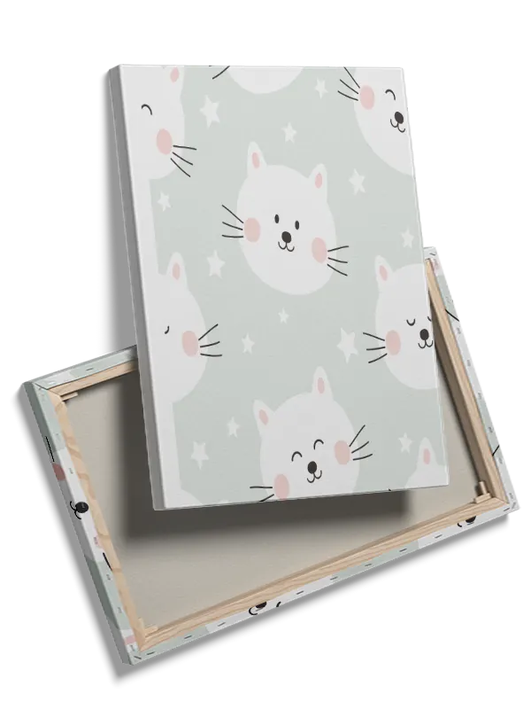 Gentle Happy Cat Faces Plakat
