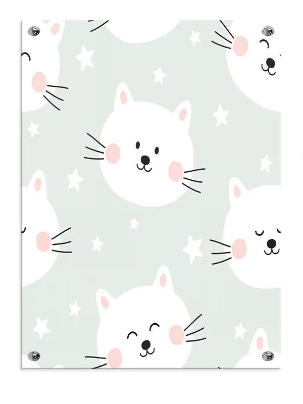 Gentle Happy Cat Faces Plakat