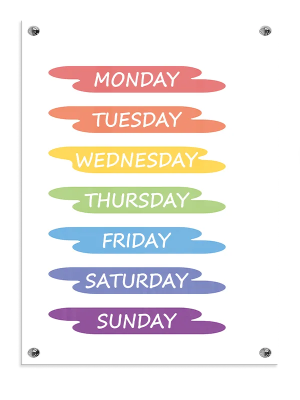 Playful Days Of Week Plakat