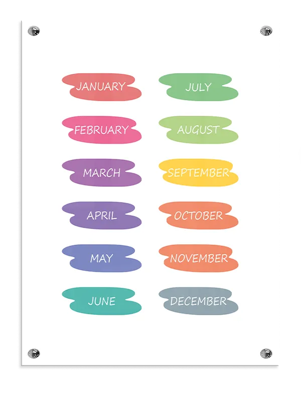 Playful Colorful Months Chart Plakat