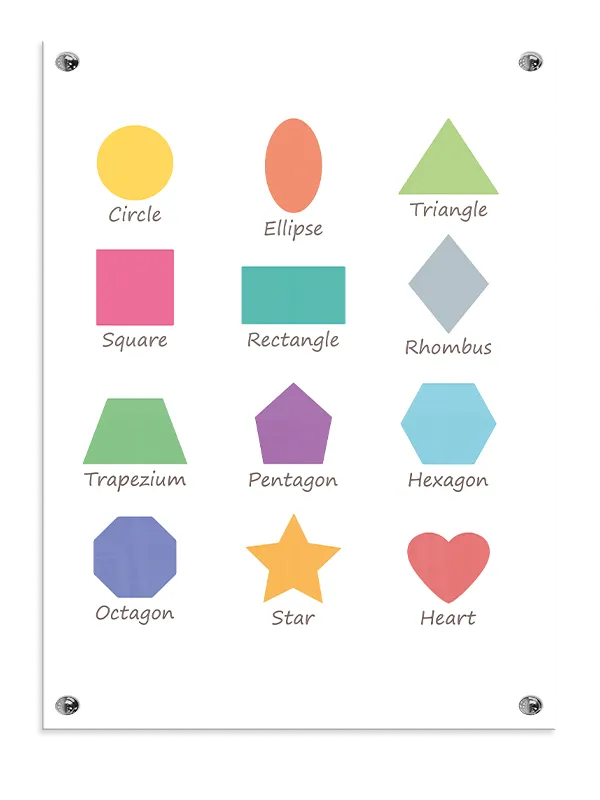 Playful Colorful Shape Chart Plakat